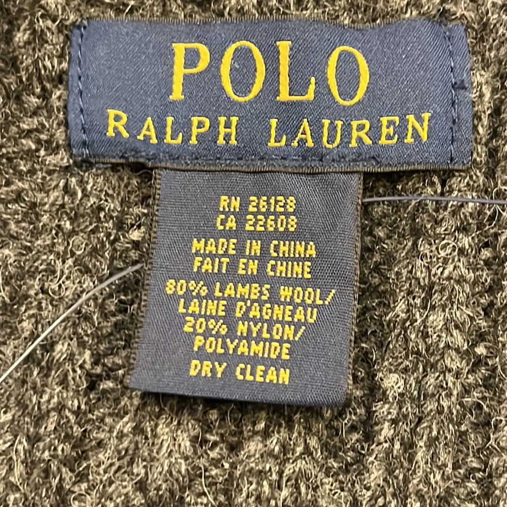 Polo Ralph Lauren Lambs Wool American Flag 67 USA Winter Scarf Scarve Cable Knit